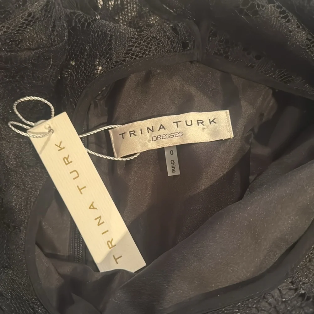 Trina Turk NWT black lace cocktail elegant dress